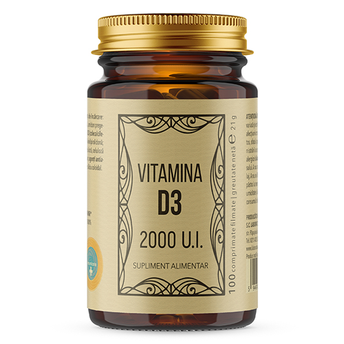 Vitamina D3 2000 UI 100 cpr, Laboratoarele Remedia